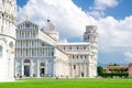 Pisa Baptistery Battistero, Pisa Cathedral Duomo Cattedrale and Leaning Tower Torre Royalty Free Stock Photo