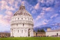 Pisa Baptistery of St. John in the Piazza dei Miracoli near the