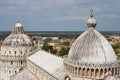 Pisa Baptistry and cathedral Duomo cupola, Tuscany, Italy