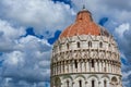 Pisa Baptistry dome with clouds