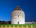 The Pisa Baptistry at night