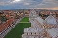 Pisa Baptistry of St John and Cathedral with the surrounding area in Pisa Tuscany Italy Royalty Free Stock Photo