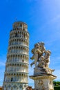 Pisa Cathedral Duomo di Pisa with Leaning Tower of Pisa on Piazza dei Miracoli in Pisa, Tuscany, Italy. World famous tourist Royalty Free Stock Photo