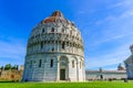 Pisa Cathedral Duomo di Pisa with Leaning Tower of Pisa on Piazza dei Miracoli in Pisa, Tuscany, Italy. World famous tourist Royalty Free Stock Photo