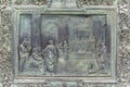 Pisa Cathedral, great bronze door with scenes from the New Testament, details, Pisa, Italy