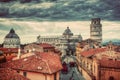 Pisa Cathedral with the Leaning Tower panorama. Unique rooftop view.