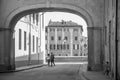 Pisa city downtown skyline cityscape in Italy