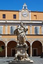 The sculpture in the courtyard of Palazzo dell Arcivescovado in Pisa