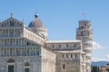 Pisa, Italy: detail of the Pisa cathedral and the world famous leaning tower Royalty Free Stock Photo