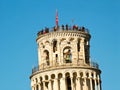The top of the Leaning Tower with tourists, Pisa, Italy Royalty Free Stock Photo