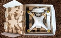 PISA, ITALY - JULY 5, 2015: Drone Phantom 3 out of the box. Phantom 3 is the latest technology achievement from DJI company