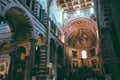 Panoramic view of interior of Pisa Cathedral
