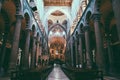 Panoramic view of interior of Pisa Cathedral