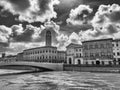 Pisa, Italy. Lungarni and City Hall Tower Royalty Free Stock Photo