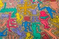 PISA, ITALY, MARCH 14, 2016: The Pisa's Mural (1989) by Keith Haring painted on the south wall of the Church