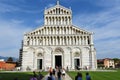 Pisa, Italy. September 18, 2923. The baptisterium, the duoma, cathedral and the leaning tower of Pisa. Royalty Free Stock Photo