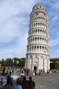 Pisa, Italy. September 18, 2923. The baptisterium, the duoma, cathedral and the leaning tower of Pisa. Royalty Free Stock Photo