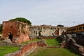 Pisa, Italy. September 17, 2023.Excavations of the remains of the ancient city walls of Pisa.