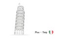 Pisa leaning tower minimal illustration