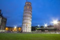 Pisa Leaning Tower at night, Italy Royalty Free Stock Photo