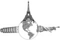 Pisa Tower, Eiffel Tower and Statue of Liberty. Royalty Free Stock Photo