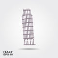 Pisa Tower icon Vector Illustration