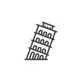 Pisa tower line icon