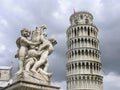 Pisa tower and statue - 2 Royalty Free Stock Photo
