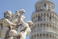 Pisa tower and statue Royalty Free Stock Photo