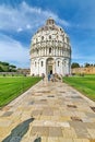 Pisa Tuscany Italy. Piazza dei Miracoli (Square of Miracles). The Baptistery
