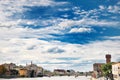 Pisa, Tuscany, Italy - scenic view of Arno river, sky and clouds