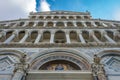 Pisa Tuscany Italy. September 9th, 2014. View of the Pisa Cathedral facade Santa Maria Assunta,architecture details Royalty Free Stock Photo