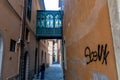 Skywalk / overpass in San Martino quarter, Pisa, Tuscany, Italy