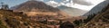 Pisac Panoramic view of the north zone in the inca`s sacret valley of Per Royalty Free Stock Photo