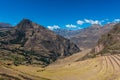 Pisac ruins peruvian Andes Cuzco Peru Royalty Free Stock Photo
