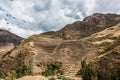 Pisac ruins peruvian Andes Cuzco Peru Royalty Free Stock Photo