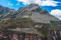 Pisac ruins peruvian Andes Cuzco Peru Royalty Free Stock Photo