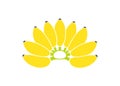 Pisang awak banana logo. Isolated banana on white background Royalty Free Stock Photo