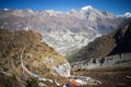 Pisang Peak and Forest in the Himalaya mountains, Annapuna region, Nepal Royalty Free Stock Photo