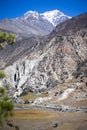 Pisang Peak and Forest in the Himalaya mountains, Annapuna region, Nepal Royalty Free Stock Photo