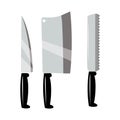 icon vector logo a set of bread knife butcher knife kitchen knife