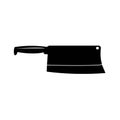 black and white butcher knife vector icon