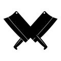 butcher knife vector icon crossed letter x black and white logo