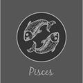 Pisces Astrological zodiac symbol. Horoscope sign. Royalty Free Stock Photo