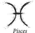 Pisces astrology sign, hand drawn horoscope