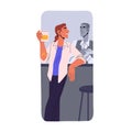 Pisces astrology zodiac sign concept. Friendly character in astrological horoscope. Man relax in bar. Person communicate Royalty Free Stock Photo