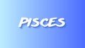 Pisces astrology (zodiac) sign illustration in blue and light blue colors