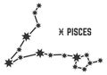 Pisces constellation. Astrological sign. Ancient zodiac stars