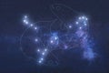 Pisces Constellation in outer space Royalty Free Stock Photo