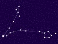 Pisces constellation. Starry night sky. Cluster of stars and galaxies. Deep space. Vector Royalty Free Stock Photo